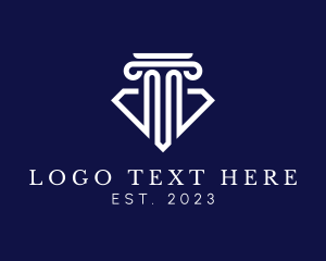 Justice Scale - Justice Column Diamond logo design