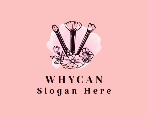 Floral Makeup Brushes Logo