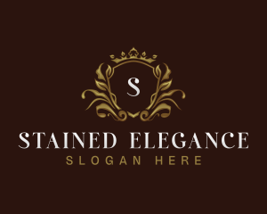 Elegant Crown Shield logo design