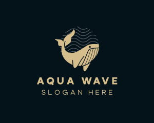 Ocean - Gold Ocean Whale logo design
