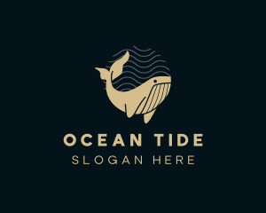 Gold Ocean Whale logo design