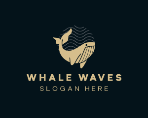 Whale - Gold Ocean Whale logo design