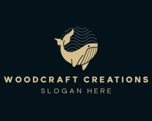 Gold Ocean Whale logo design