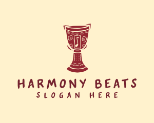 Djembe Tribal Note logo design