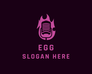 Vlogger - Fire Microphone Podcast logo design