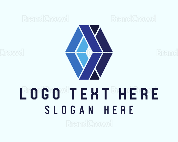 Geometric Blue Diamond Logo
