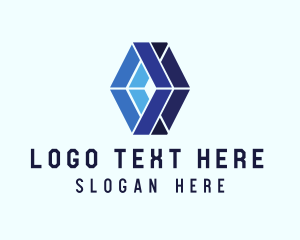 Geometric Blue Diamond logo design