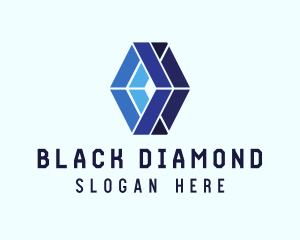 Geometric Blue Diamond logo design