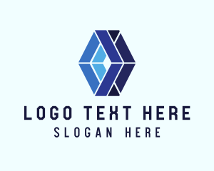 Software - Geometric Blue Diamond logo design