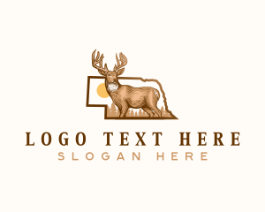 Forest - Nebraska Whitetail Deer logo design