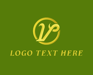 Letter V - Elegant Retro Circle logo design