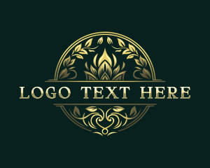 Gold - Elegant Wreath Crest logo design