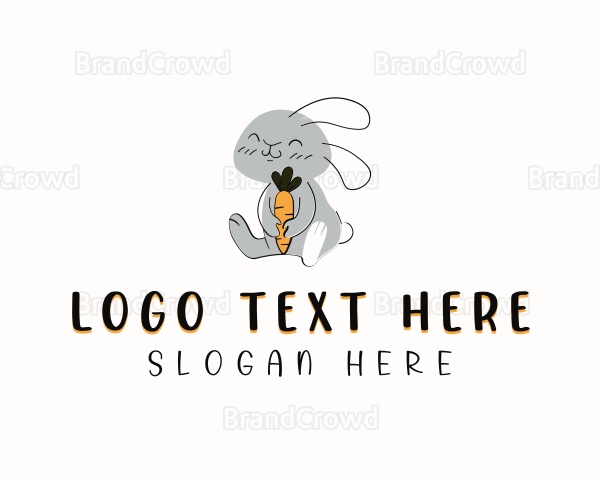 Bunny Carrot Cartoon Logo