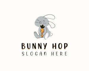 Bunny Carrot Cartoon logo design