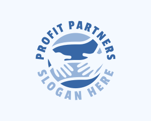 Blue Global Hands Charity logo design