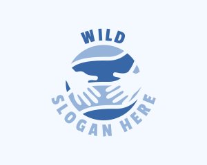 Caregiver - Blue Global Hands Charity logo design