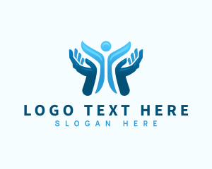 Non Profit - Community People Hand logo design