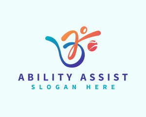 Handicap - Wheelchair Basketball Sport logo design
