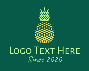 Fresh Fruit - Simple Geometric Pineapple logo design