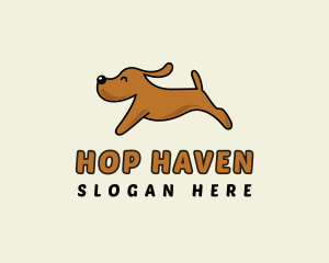 Hop - Running Cute Dog logo design