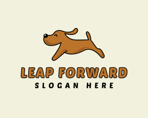 Leap - Running Cute Dog logo design