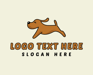 Pooch - Running Cute Dog logo design