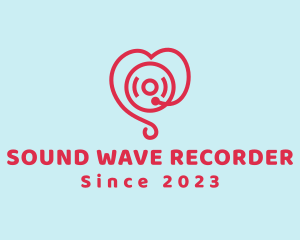 Heart Record Player logo design