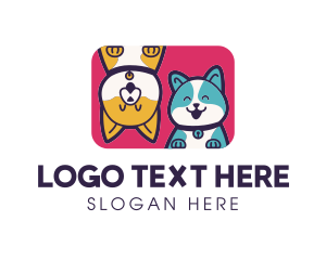 Character - Dog Cat Grooming logo design