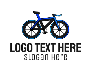 Blue Bicycle - Blue Road Bike logo design