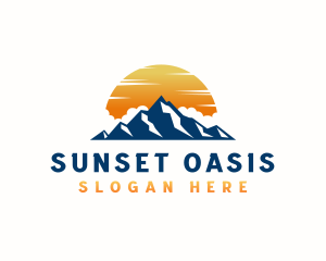 Mountain Clouds Sunset logo design