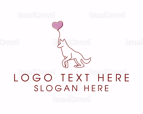 Heart Balloon Dog Logo