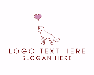 Heart Balloon Dog logo design