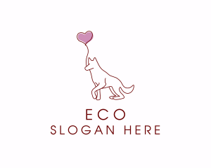 Hound - Heart Balloon Dog logo design