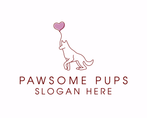 Dog - Heart Balloon Dog logo design