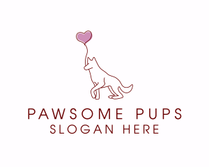 Heart Balloon Dog logo design