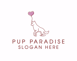 Pup - Heart Balloon Dog logo design