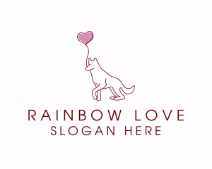 Heart Balloon Dog logo design