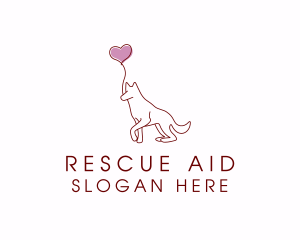 Rescue - Heart Balloon Dog logo design
