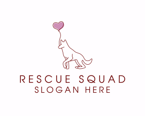 Rescue - Heart Balloon Dog logo design