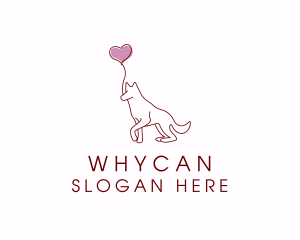 Veterinarian - Heart Balloon Dog logo design