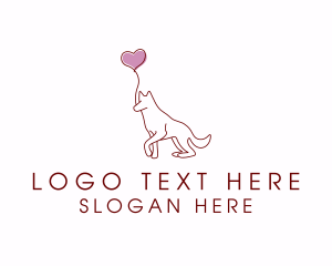 Dog - Heart Balloon Dog logo design