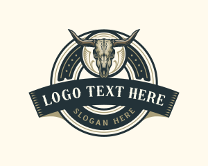 Gold - Bull Skull Ranch logo design