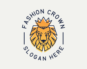 Gradient Crown Lion logo design