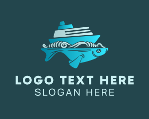 Tuna - Blue Fishing Boat logo design