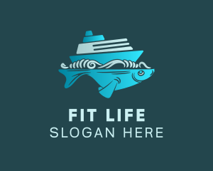 Seaman - Blue Fishing Boat logo design