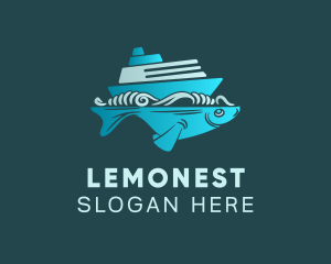 Sea - Blue Fishing Boat logo design