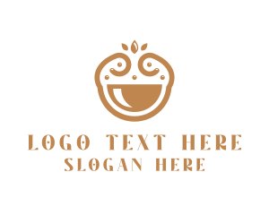 Vegan - Elegant Happy Bowl logo design