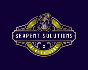 Skull Venom Snake logo design