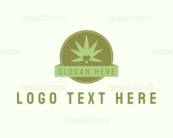 Cannabis Weed Heart Logo