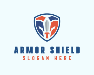 Warrior Sword Shield logo design